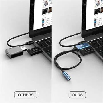 MillSO USB to 3.5mm Audio Jack Adapter for Headsets