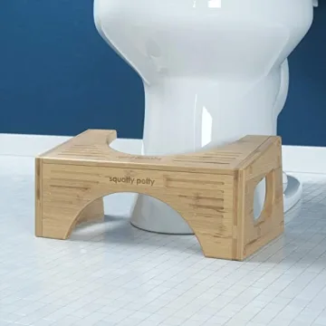 Squatty Potty The Original Toilet Stool - Bamboo Flip, 7" and 9" Adjustable Heights, Brown - Improve Bathroom Posture and Comfort
