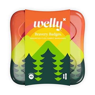 Welly Bandages | Adhesive Flexible Fabric Bravery Badges | Assorted Shapes for Minor Cuts, Scrapes, ...