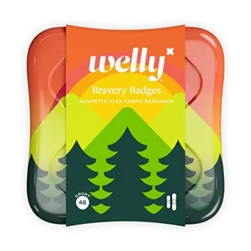 Welly Bandages | Adhesive Flexible Fabric Bravery Badges | Assorted Shapes for Minor Cuts, Scrapes, ...