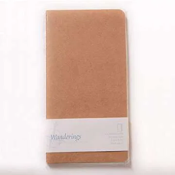 Wanderings Blank Regular Size Travelers Notebook Inserts | 4.25" x 8.25"/11cm x 21cm | 100 gsm Paper | 3 Hand-Stitched Booklets/180 Pages | Travelers Notebook Refills for Journals, Diaries, Planners