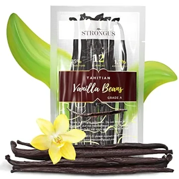 12 Large Tahitian Vanilla Beans - Fresh Vacuum-Sealed Pods for Baking & Cooking