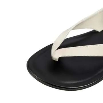 FOWT Women Split Round Toe Sandals Lace up Strappy Comfortable Flats Casual Summer Soft Flip Flop Shoes Beige Size 7.5 US