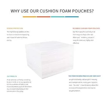 Moving Supplies, 16"x16" 50 Pack Cushion Foam Pouches, Packing Supplies for Moving and Storing, Foam pouches for Packing Dishes, Glasses, Cups. (16''x16'' 50pc Foam Pouches)