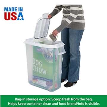 Buddeez Airtight Pet Food Storage Container - 50 QT Capacity Dog Food Storage Container, Cat Food Co...