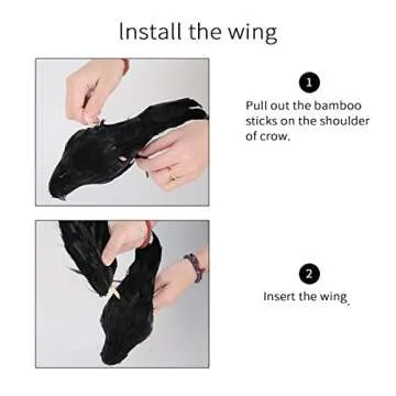 Realistic Halloween Crows 3 Pack Decor for Indoors Outdoors