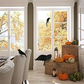 Realistic Halloween Crows 3 Pack Decor for Indoors Outdoors