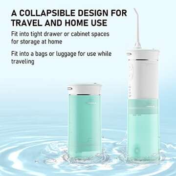 Hangsun Water Flosser Cordless Oral Irrigator Portable Teeth Cleaner HOC600 IPX7 Waterproof Electric...
