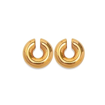 Chunky Cuff Earrings for Women - Gold and Silver Non-Pierced Ear Cuffs