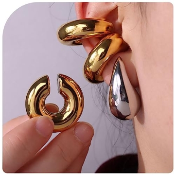 Stylish Chunky Cuff Earrings for Non-Pierced Ears