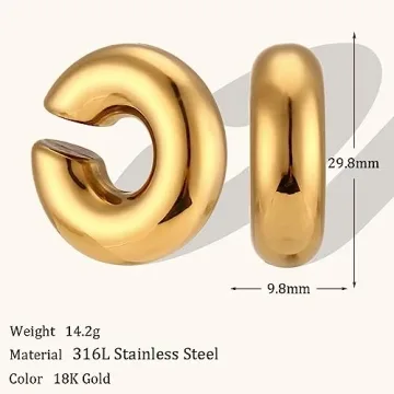 Stylish Chunky Cuff Earrings for Non-Pierced Ears