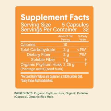 Bellway Organic Psyllium Husk Capsules for Digestive Health