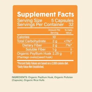 Bellway Organic Psyllium Husk Capsules for Digestive Health