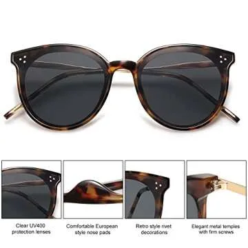 SOJOS Classic Round Sunglasses for Ultimate Stylish UV Protection