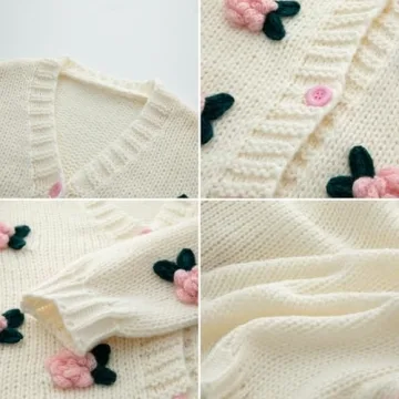 Kawaii Strawberry Embroidered Cardigan for Women