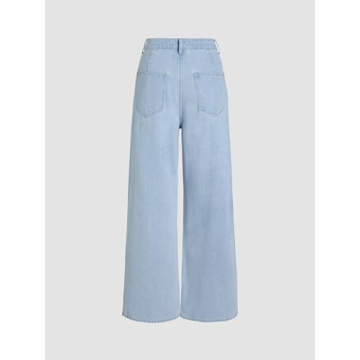 CIDER High Waist Wide Leg Jeans Sky Blue - Fashion Essential