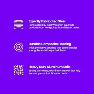 String Swing Guitar Wall Rack Holds 5 Guitars Securely