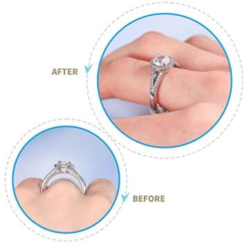 Necklace Extender Earring Backs Set: 10 Pcs Gold Silver Stainless Steel Chain Extension 4 Pcs Earring Stopers - Clear Loose Ring Rubber Stoper Zip Lock Jewelry Bag Ring Sizer Ruler (No Metal Backs)