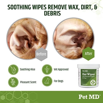 Pet MD Dog Ear Cleaner Wipes Aloe Eucalyptus 100 Count