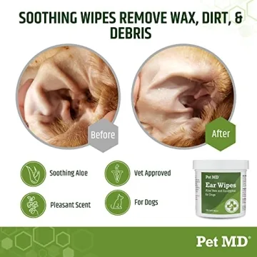 Pet MD Dog Ear Cleaner Wipes Aloe Eucalyptus 100 Count