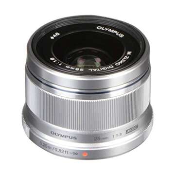 OM SYSTEM OLYMPUS M.Zuiko Digital 25mm F1.8 Silver For Micro Four Thirds System Camera, Compact Desi...