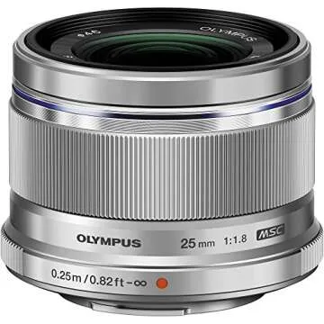 OM SYSTEM OLYMPUS M.Zuiko Digital 25mm F1.8 Silver For Micro Four Thirds System Camera, Compact Design, Beautiful Bokeh, Bright