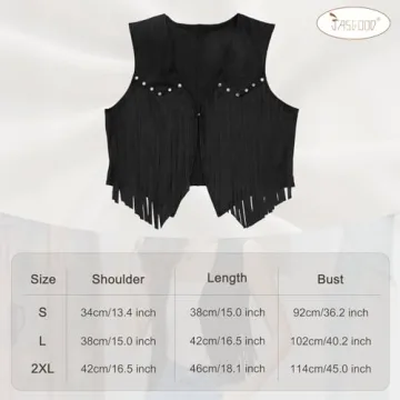 Stylish JASGOOD Women's Faux Suede Tassel Vest