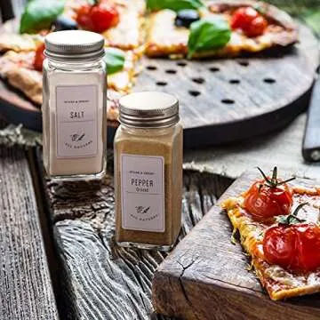 AOZITA 36 Pcs Glass Spice Jars with White Labels