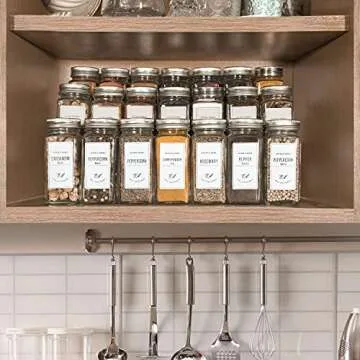 AOZITA 36 Pcs Glass Spice Jars with White Labels