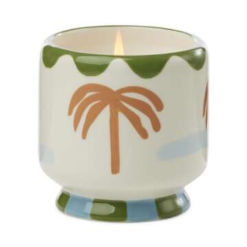 Paddywax Scented Candles Dopo Hand-Painted Ceramic Luxury Artisan Candle, 8-Ounce, Palm Tree - Lush ...