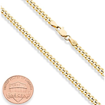 Elegant Miabella Gold Over Silver Cuban Link Necklace