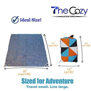 Outdoor Picnic Blanket - Compact, Lightweight, Sand Proof Pocket Blanket Best Mat for The Beach, Hik...