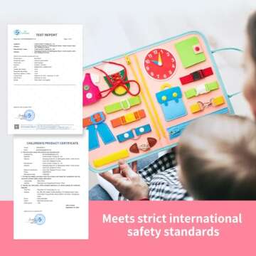 Giant Cabbage Busy Board Sensory Toys for Toddlers 1 2 3 4, Toddler Travel Activities Educational Toys, Montessori Toys for 2 3 4 Year Old Girls Gift, Mermaid