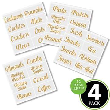 mDesign Home Organization Labels, Preprinted Label Stickers for Kitchen Pantry Storage and Cleaning,...
