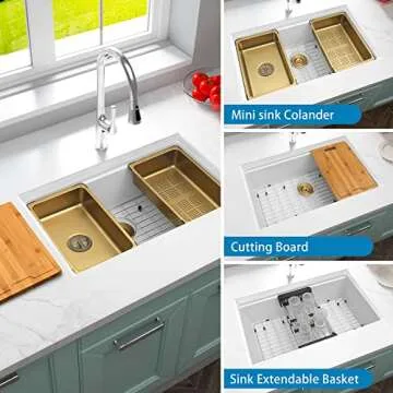 Elegant 30-Inch YAQUN Composite Kitchen Sink with Accessories