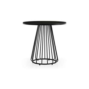 ZURI Modern Outdoor Patio Gale Stainless Steel Dining Table - Black
