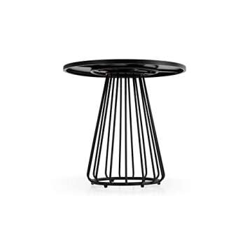 ZURI Modern Outdoor Patio Gale Stainless Steel Dining Table - Black