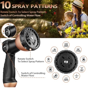 Lightweight 100 ft Expandable Garden Hose with Nozzles