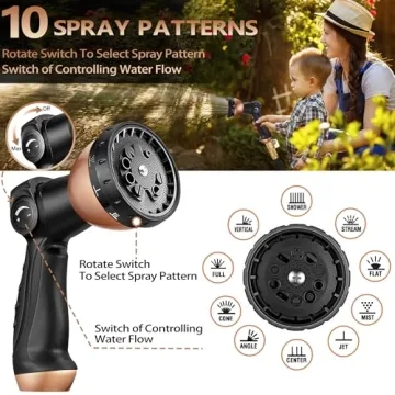 Lightweight 100 ft Expandable Garden Hose with Nozzles
