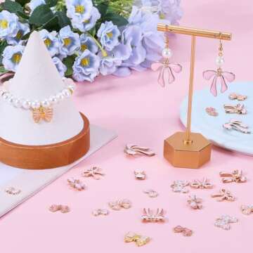 SUNNYCLUE 1 Box 40Pcs 10 Styles Bowknot Charms Bulk Bow Knot Enamel Charms Alloy Metal Bow Tie Lolita 3D Charm for Jewelry Making Charms DIY Necklace Bracelet Earring Crafting Women Beginners Adults