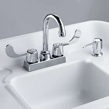 Ozark River Portable Sinks Premier Brite White, White Laminate Cabinet-ABS Countertop & Basin, Mobil...