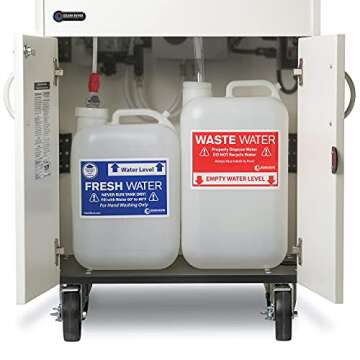 Ozark River Portable Sinks Premier Brite White, White Laminate Cabinet-ABS Countertop & Basin, Mobile Hot Water Hand Washing Station & Water Tanks, NSF-Certified Portable Handwashing Sink with Wheels