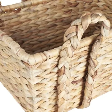 Large Rectangular Wicker Storage Basket for Home
