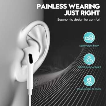 Wired Earbuds for iPhone with Microphone and Control