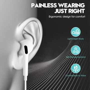 Wired Earbuds for iPhone with Microphone and Control