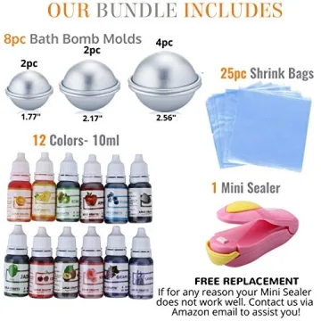 DIY Bath Bomb Kit with Molds & Colorants - 46 Pcs
