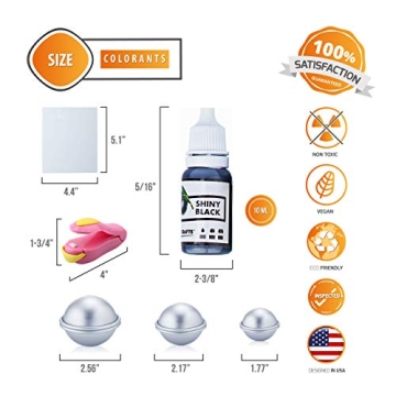 DIY Bath Bomb Kit with Molds & Colorants - 46 Pcs