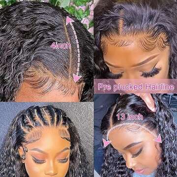 Tryfey 13x4 Water Wave Lace Front Wigs Human Hair 26inch HD Transparent Wet and Wavy Lace Frontal Wi...