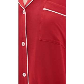 Eberjey Gisele Classic Women's Pajama Set | Long Sleeve Button Down Shirt with Front Pocket, Shorts with Elastic Waist | Super Soft Lightweight Breathable Modal Jersey Fabric Sleepwear