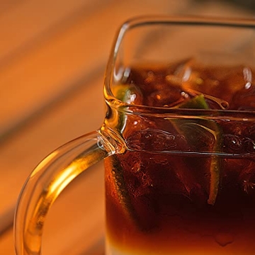 LUXU 8 oz Square Drinking Glasses With Handle Set of 4